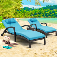 Miluse 72.8" Long Reclining Double Chaise with Cushions by Latitude Run