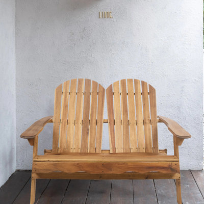 Chamberlan 50.75" Wide Outdoor Solid Wood Loveseat with Cushions by Millwood Pines