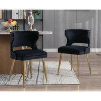 Khanya Velvet Upholstered Wing Back Side Chair by Mercer41