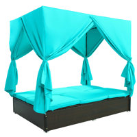 Busina 77.6" Wide Outdoor Wicker Patio Daybed with Cushions, Outdoor Furniture, Patio Sofa Set by Latitude Run