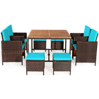 Khotare Square 8 - Person 43.5" Long Dining Set with Cushions