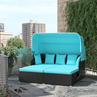 Avdyl 65" Wide Outdoor Patio Daybed with Cushions by Wade Logan