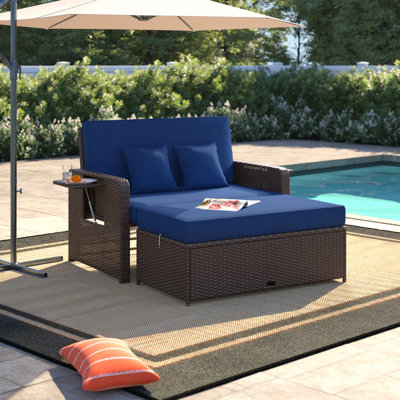 Arianit 67" Wide Outdoor Loveseat with Cushions by Wade Logan