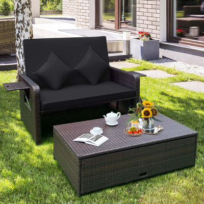 Arianit 67" Wide Outdoor Loveseat with Cushions by Wade Logan