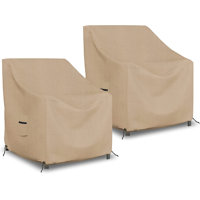 High Density Waterproof Outdoor Patio Chair Cover, All Weather Protection 2 PCs Patio Deep Seat Chair Cover Protector (Set of 2) by Arlmont & Co.