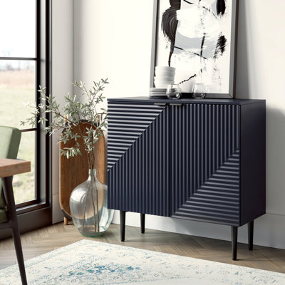 Arkayla 35" Tall 2 - Door Fluted Accent Cabinet with Adjustable Shelves by Wade Logan
