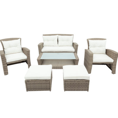 105" Wide Outdoor Loveseat with Cushions by Red Barrel Studio