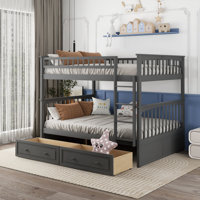 Gerolama Full Over Full Wood Standard Bunk Bed by Harriet Bee by Harriet Bee