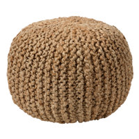 Deckerville 20" Wide Round Pouf Ottoman by Bay Isle Home