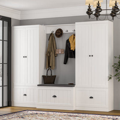 Padstow Hall Tree with Bench and Shoe Storage by Lark Manor