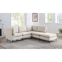 Armari 93.5" Wide Reversible Modular Sofa and Chaise with Ottoman by Wade Logan
