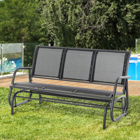 Jahid Outdoor Gliding Metal Bench by Latitude Run