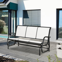 Jahid Outdoor Gliding Metal Bench by Latitude Run