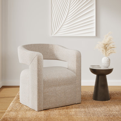 Cascia 30" W Polyester Swivel Barrel Chair by Wade Logan