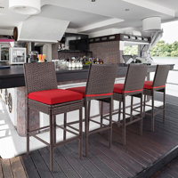 Arahi Patio Bar Stool with Cushion by Latitude Run
