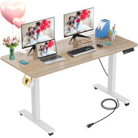 Kiaira 48" Electric Height Adjustable Standing Desk With 2 Usb Ports And 3 Power Outlets,2 Hooks, 4 Lockable Casters by Latitude Run