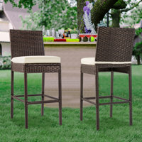 Dannilyn 30" Patio Bar Stool with Cushion by Latitude Run