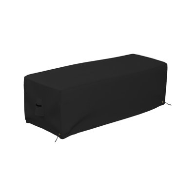 Rectangular Fire Pit Cover, Made Of 18 Oz Polyester Fabric With Waterproof & UV-Resistant Properties, Available With Sturdy Tie-Downs (3 by Arlmont & Co.