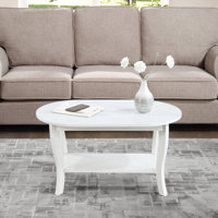 Carbin 36" Oval Coffee Table with Shelf by Red Barrel Studio