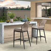 Idlir Patio Bar Stool with Cushion