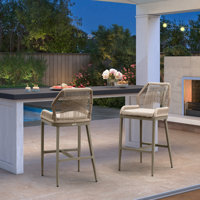 Iemanja Patio Bar Stool with Cushion by George Oliver