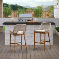 Kiarn Patio Bar Stool with Cushion