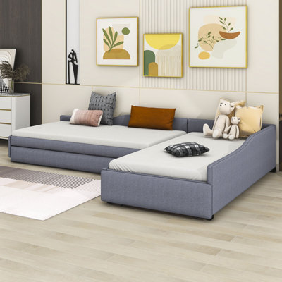 Karesinda Twin Size Upholstered Daybed with Trundle and Drawer