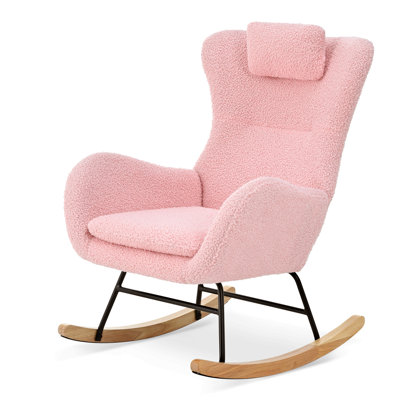 Khmari Modern Rocking Chair with High Backrest