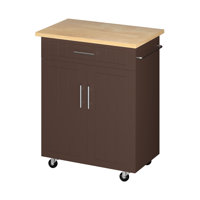 Alleah Kitchen Island Cart With Storage,Rolling Kitchen Island Side Table On Wheels With Large Worktop,Storage Cabinet,Towel Rack And Drawers For Kitc by Lark Manor