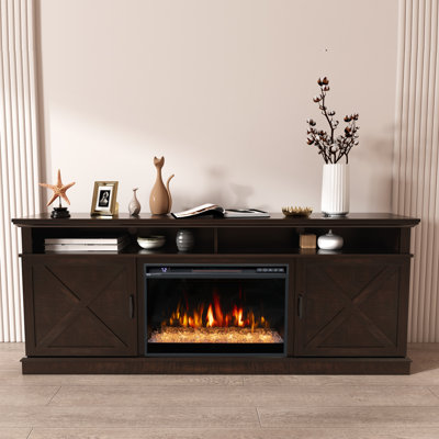 Angelly TV Stand for TVs up to 78" with Electric Fireplace Included by August Grove