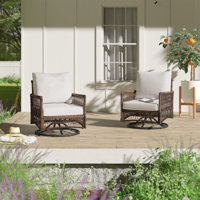Outdoor Edith Rocking Swivel Chair with Cushions by Beachcrest Home