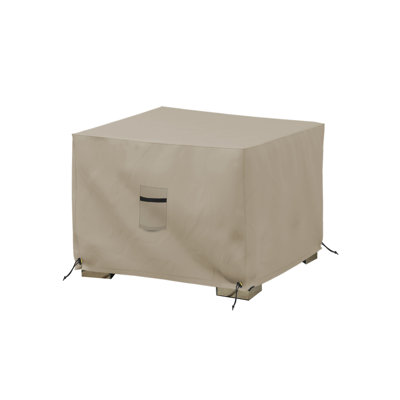 Heavy Duty Waterproof Outdoor Square Ottoman Deck Box Cover, Weather Protection Storage Bench Cover by Breakwater Bay