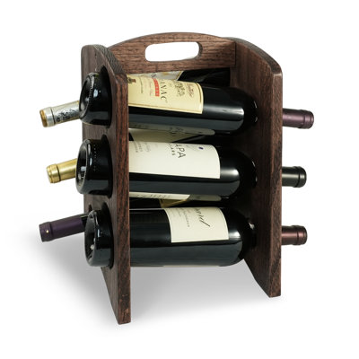 Joriel 6 Bottle Solid Wood Tabletop Wine Bottle Rack