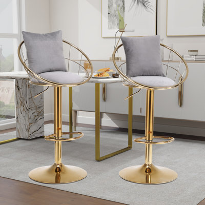 Nekesha Swivel Adjustable Height Bar Stool by Everly Quinn