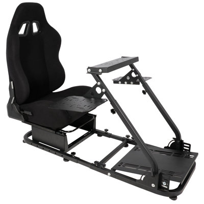 Flight Simulation Cockpit With Racing Seat Fit Logitech Thrustmaster Saitek Honeycomb, Steering Wheel Pedal Shifter Flight Simulator Seat Joystick Key by Anman