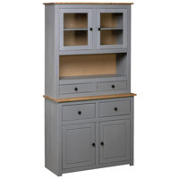 Cabinet Wooden Display Case Storage Cabinet Solid Pine Panama Range by Red Barrel Studio