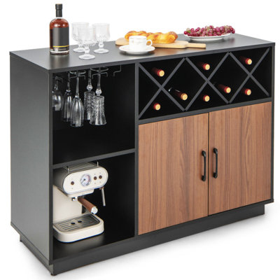 Industrial Sideboard Cabinet With Removable Wine Rack