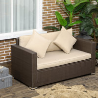 Ayston 55" Wide Outdoor Loveseat with Cushions by Ebern Designs