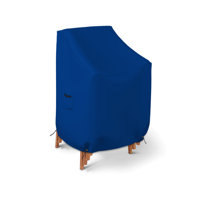 Stackable Chair Cover 18 Oz Waterproof - 100% UV & Weather Resistant PVC Coated Patio Furniture Cover With Air Pockets & Drawstring For Snug Fit by Arlmont & Co.