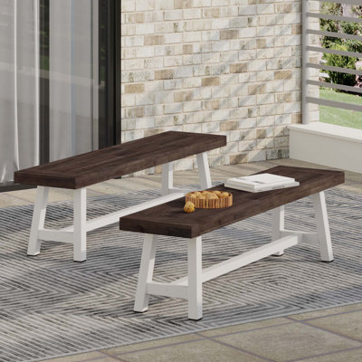 Urso Set of 2 Outdoor Wooden Carlisle Benches by Gracie Oaks