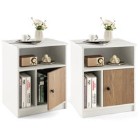 Kaikane Nightstand in White/Brown by Winston Porter