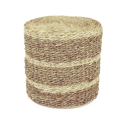 Byng 15.5" Wide Round Striped Pouf Ottoman by Bay Isle Home