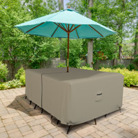 HeavyDuty Multipurpose Waterproof Outdoor Rectangle Dining Table &Chair Set Cover with Umbrella Hole by Arlmont & Co.