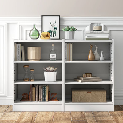 Ebern Designs 3-tier Bookcase, Corner Bookshelf Display Rack W/ 18-position Adjustable Shelves 1.3" High Interval, Freestanding Space-saving Open Disp by Ebern Designs