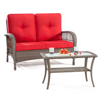 Monahans 49.61" Wide Outdoor Loveseat with Cushions by Bay Isle Home