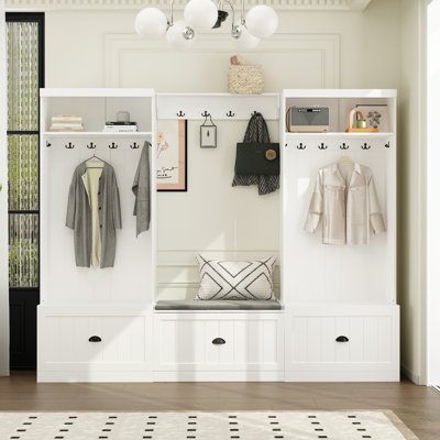 Aadian Hall Tree with Bench and Shoe Storage by Wildon Home