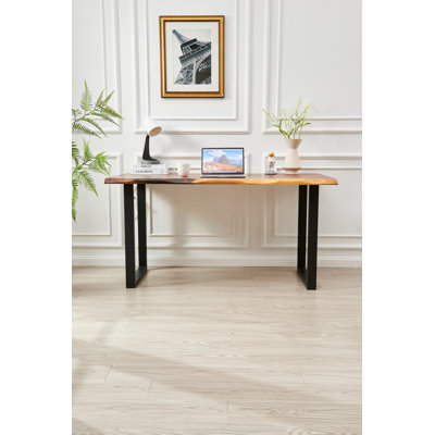 Live Edge Desk with U Shaped Legs and South American Walnut by Keelan Scott