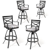 Guislaine 30" Aluminum Swivel Patio Bar Stool with Sunbrella Cushion by Williston Forge