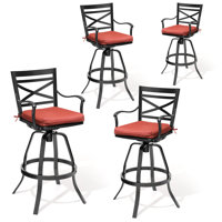 Guislaine 30" Aluminum Swivel Patio Bar Stool with Sunbrella Cushion by Williston Forge