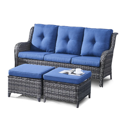 Bonia 75" Wide Outdoor Patio Sofa with Cushions by Wildon Home